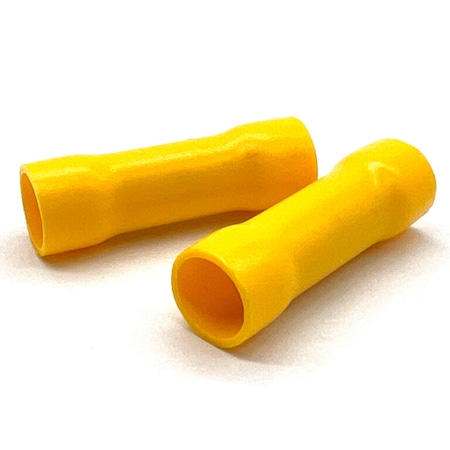 Boltsandnuts.Com Butt Splice Wire Connector, 10 AWG Max, Yellow, PVC, Vinyl Insulation, 600 V, 50 PK EL-1210-BUTT-VY-50